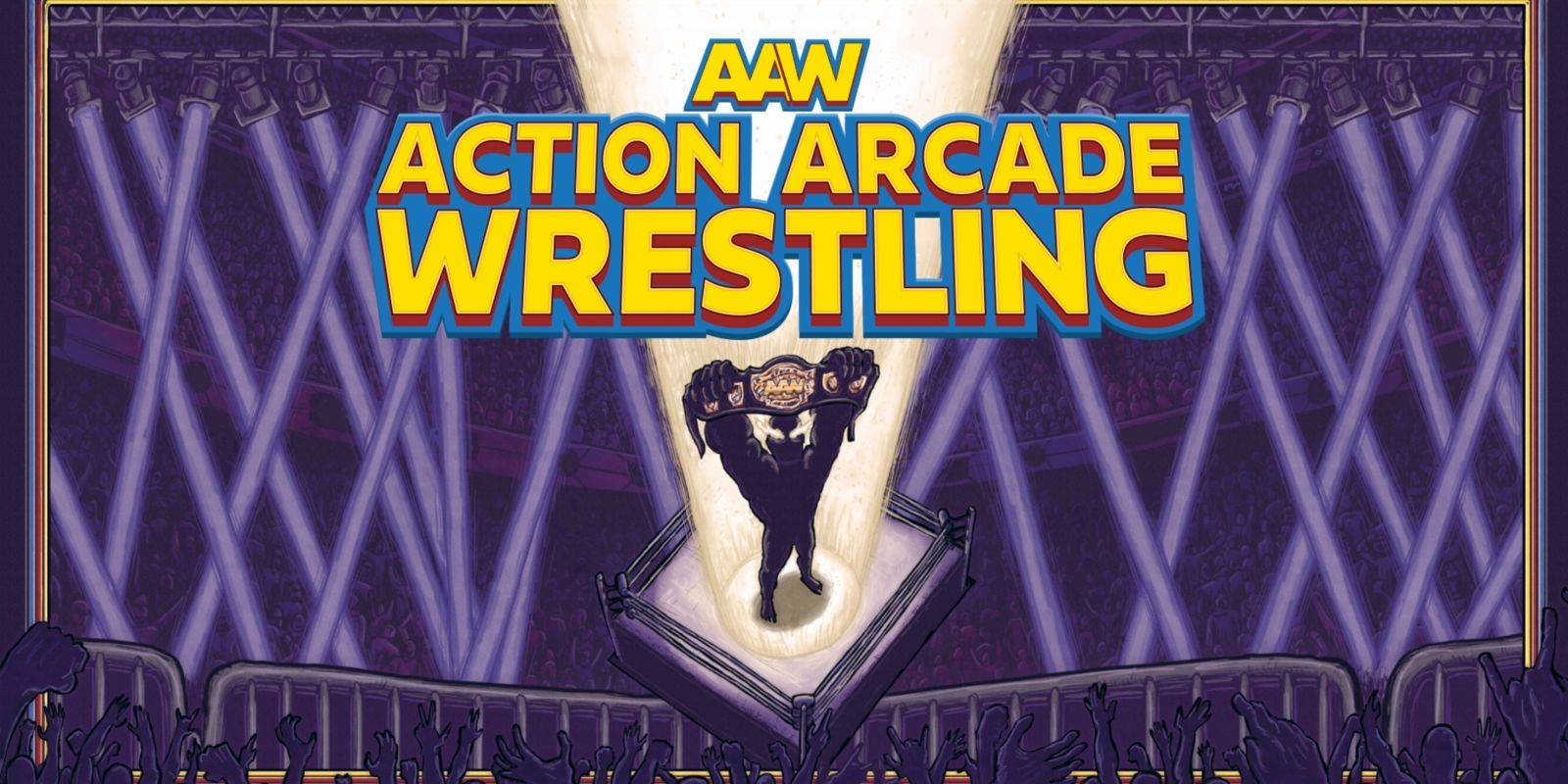 action arcade wrestling switch cover silhouette with belt