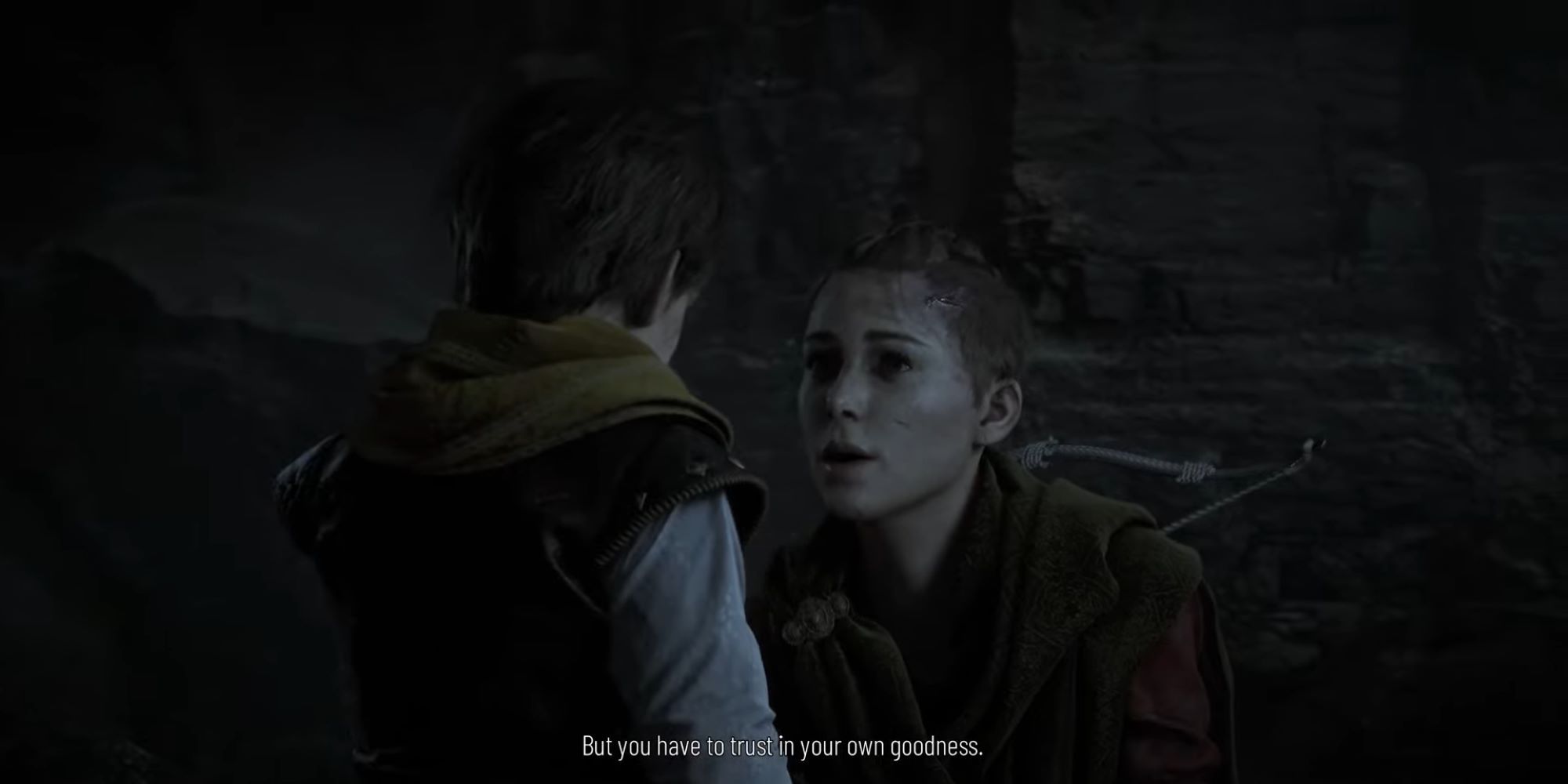 Amicia consoling Hugo in A Plague Tale Requiem