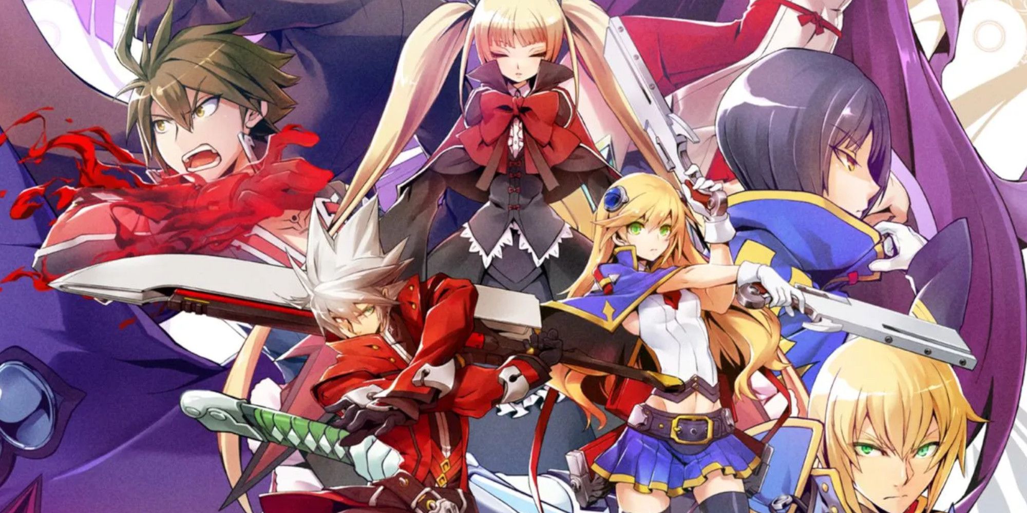 Naoto, Rachel, Ragna, Noel, Hibiki, and Jin from Blazblue Centralfiction