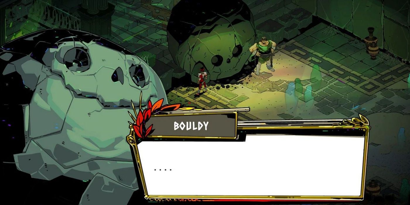 Talking to Bouldy in Hades