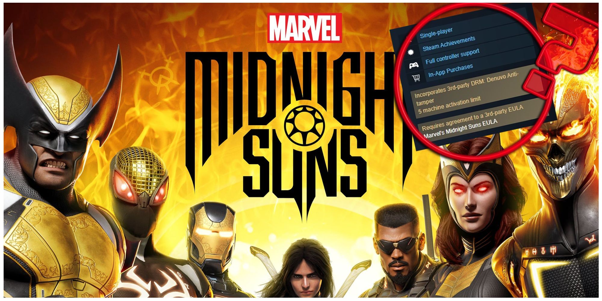 Marvel's Midnight Suns Steam features, notably lacking is cloud saves