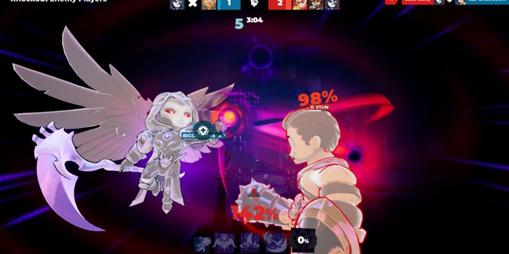 Thanatos uses his ultimate ability on Hercules in Divine Knockout.