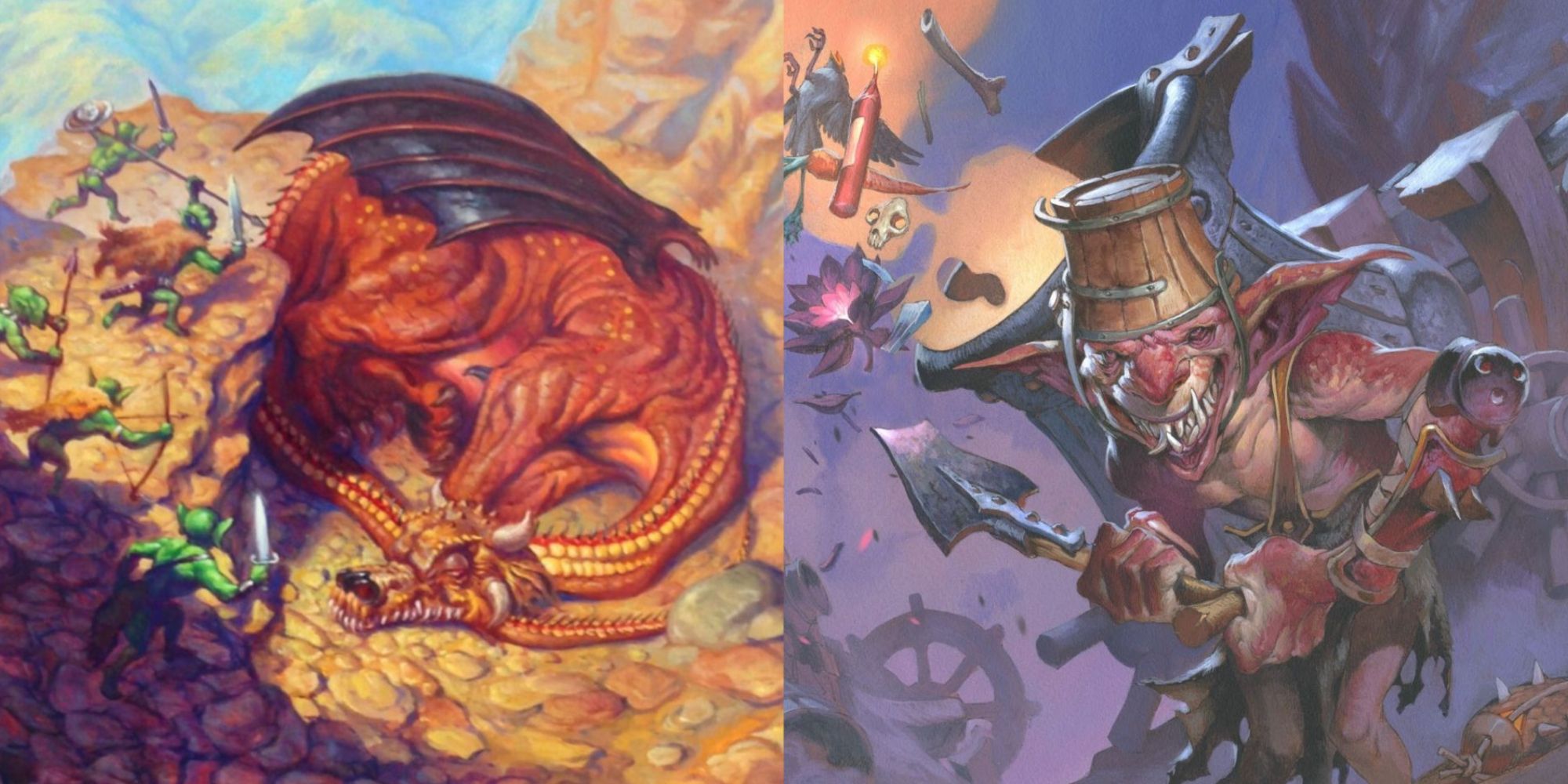 Sneak Attack and Goblin Charbelcher artworks Magic The Gathering MTG