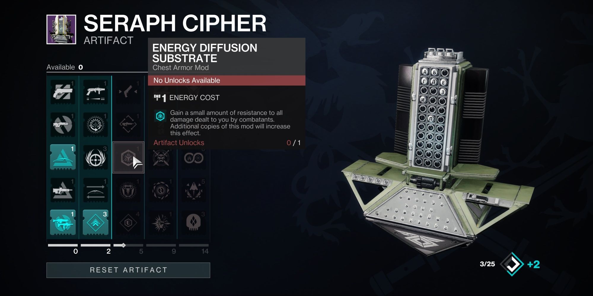Destiny 2 Seraph Cipher Column Three