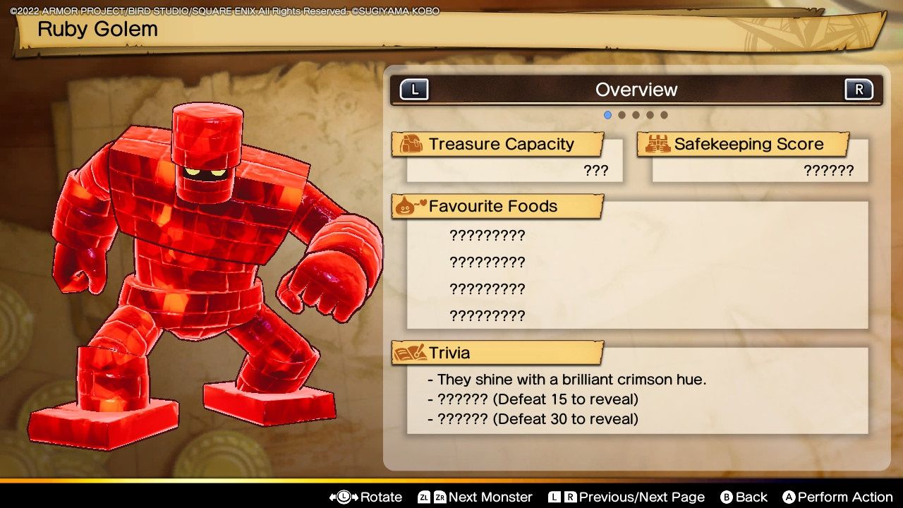 Dragon Quest Treasures, Ruby Golem Profile