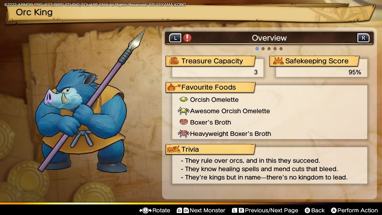 Dragon Quest Treasures, Orc King Profile