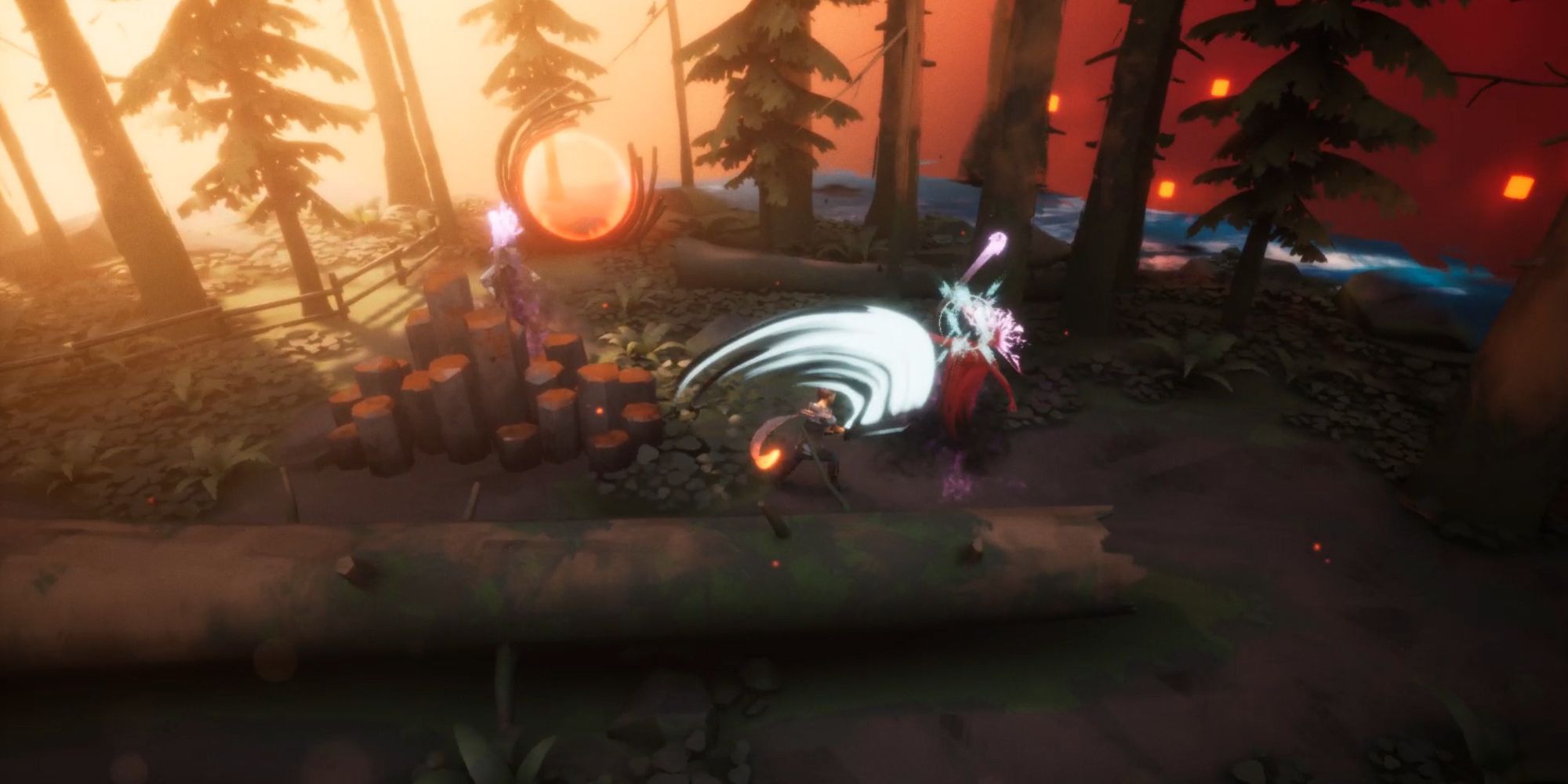 Cassidy fighting an enemy in the dreamscape in Dreamscaper