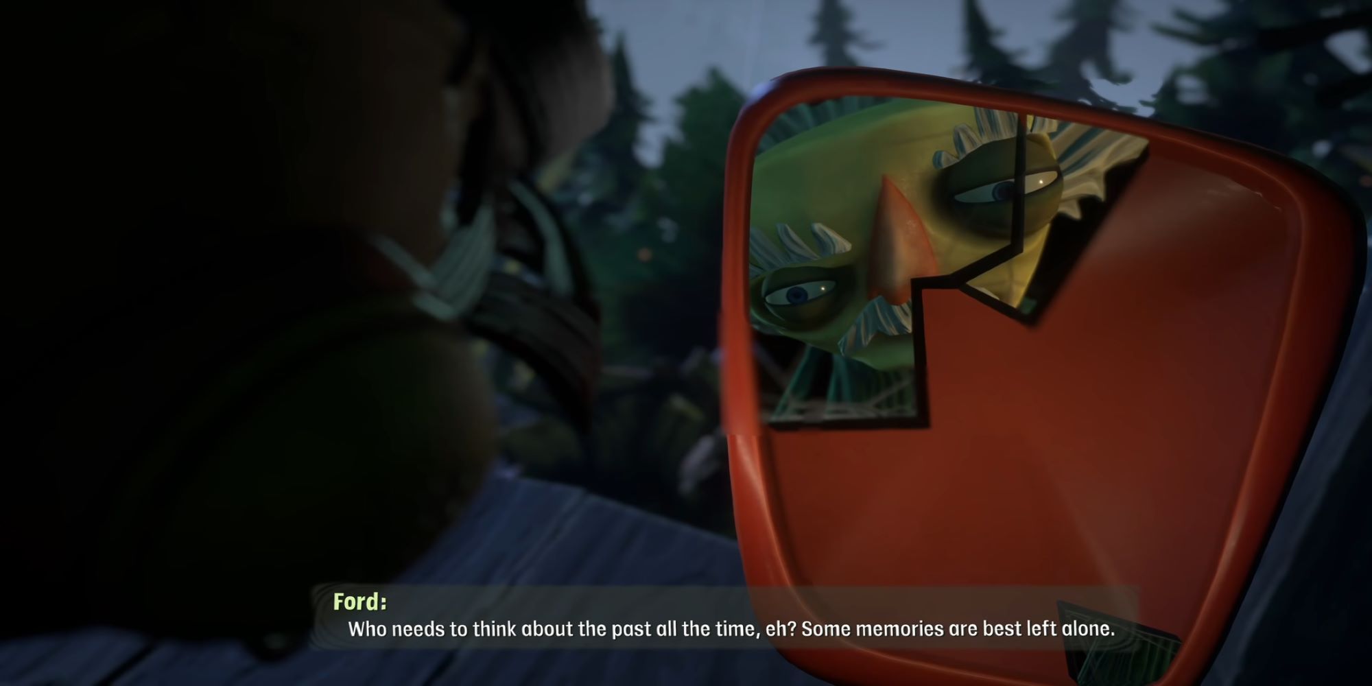 Ford talking about the past and memories to Raz in Psychonauts 2