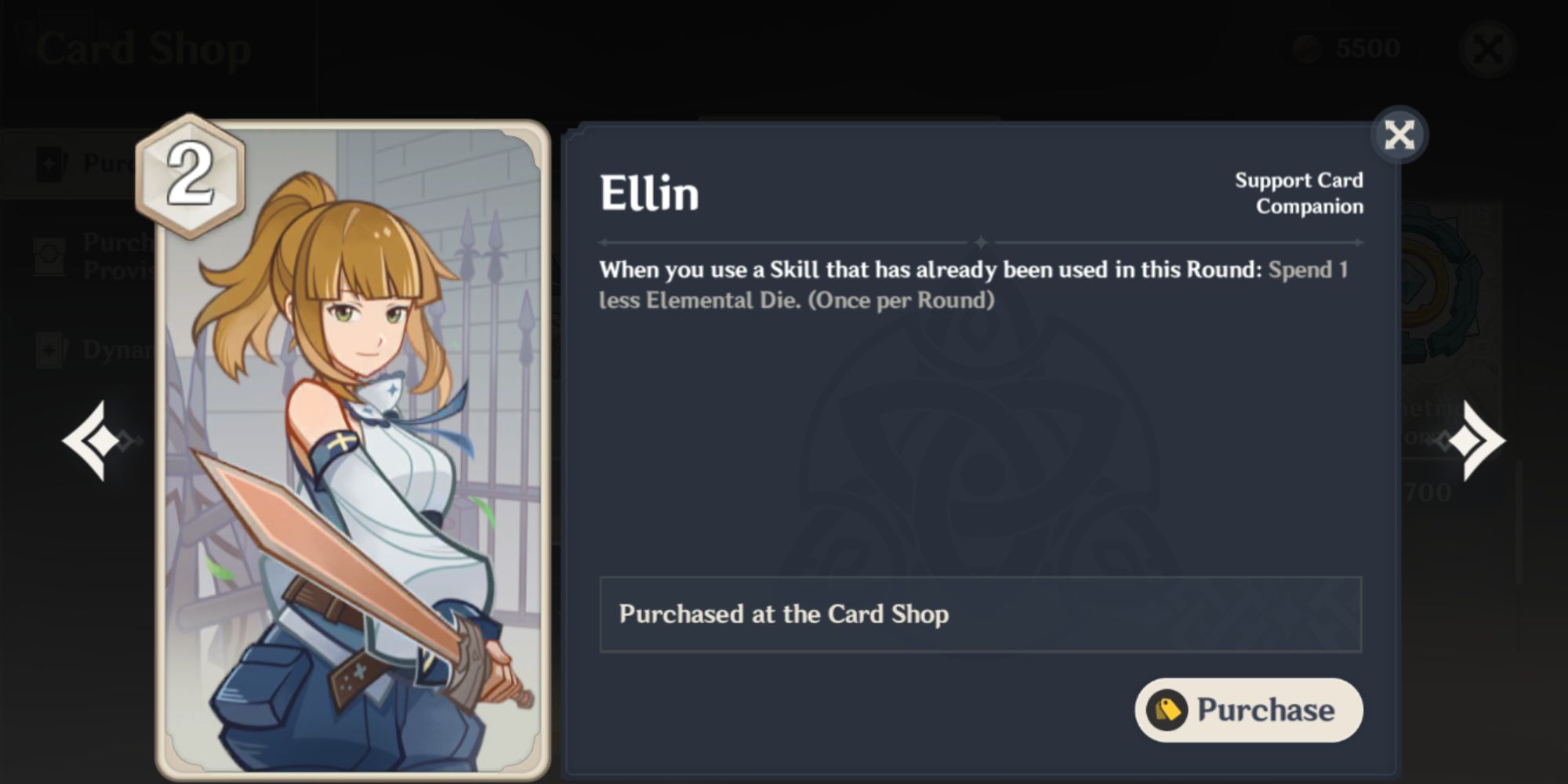 Genshin Impact Genius Invokation TGC Ellin