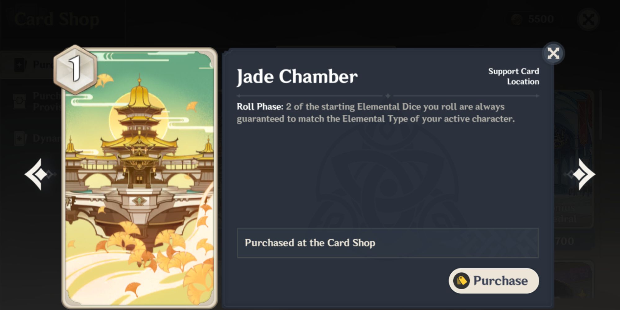 Genshin Impact Genius Invokation TGC Jade Chamber