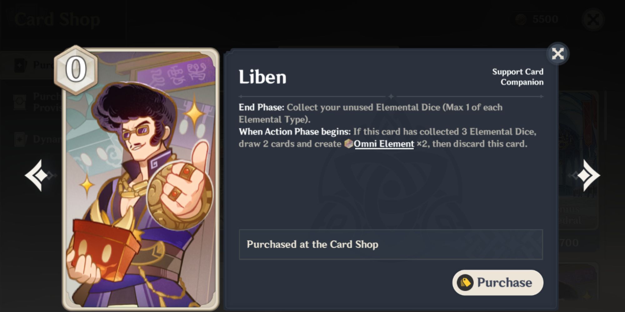 Genshin Impact Genius Invokation TGC Liben