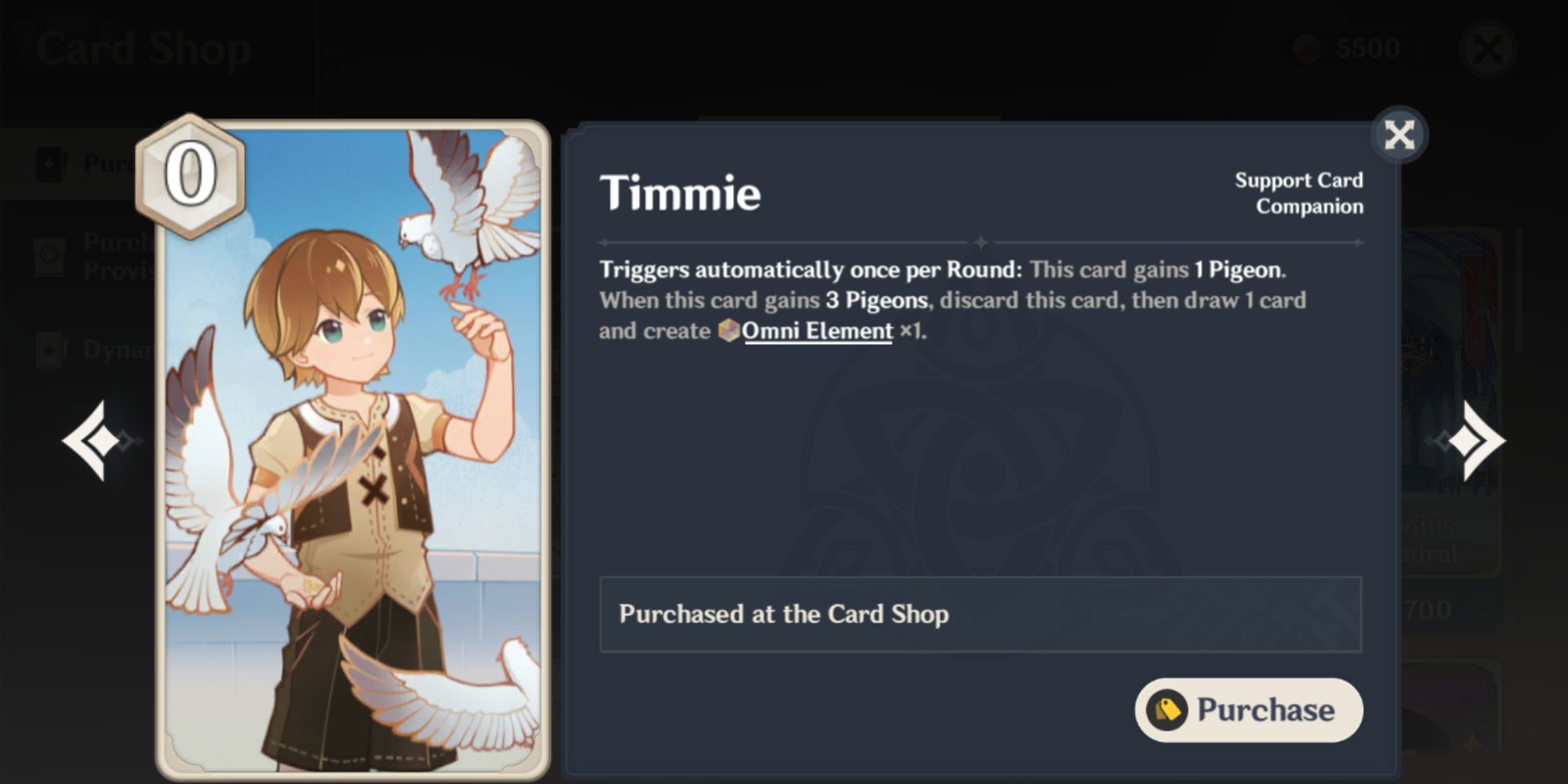 Genshin Impact Genius Invokation TGC Timmie
