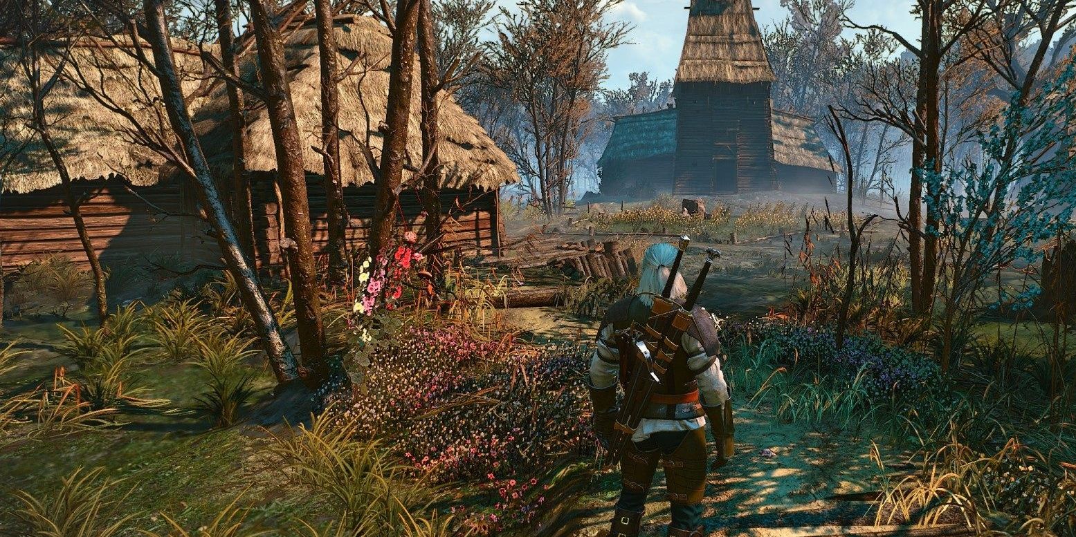 Geralt fighting in Crookback Bog