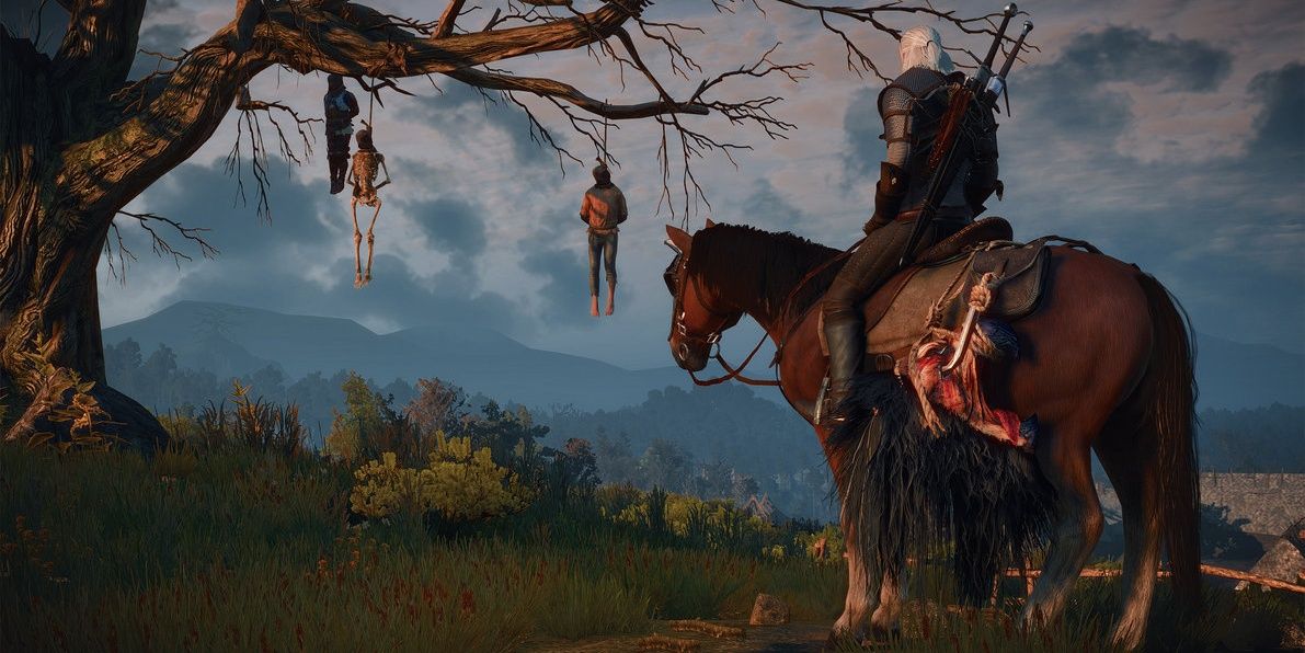Geralt near the Hanged Man's Tree