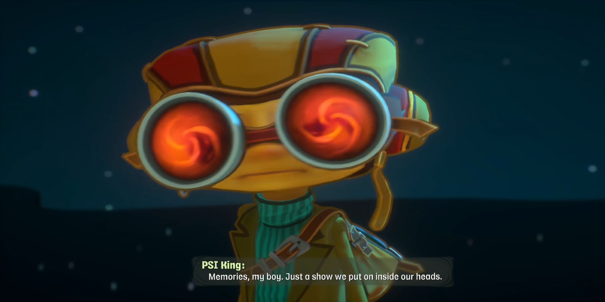 Helmut talking about memories in Psychonauts 2
