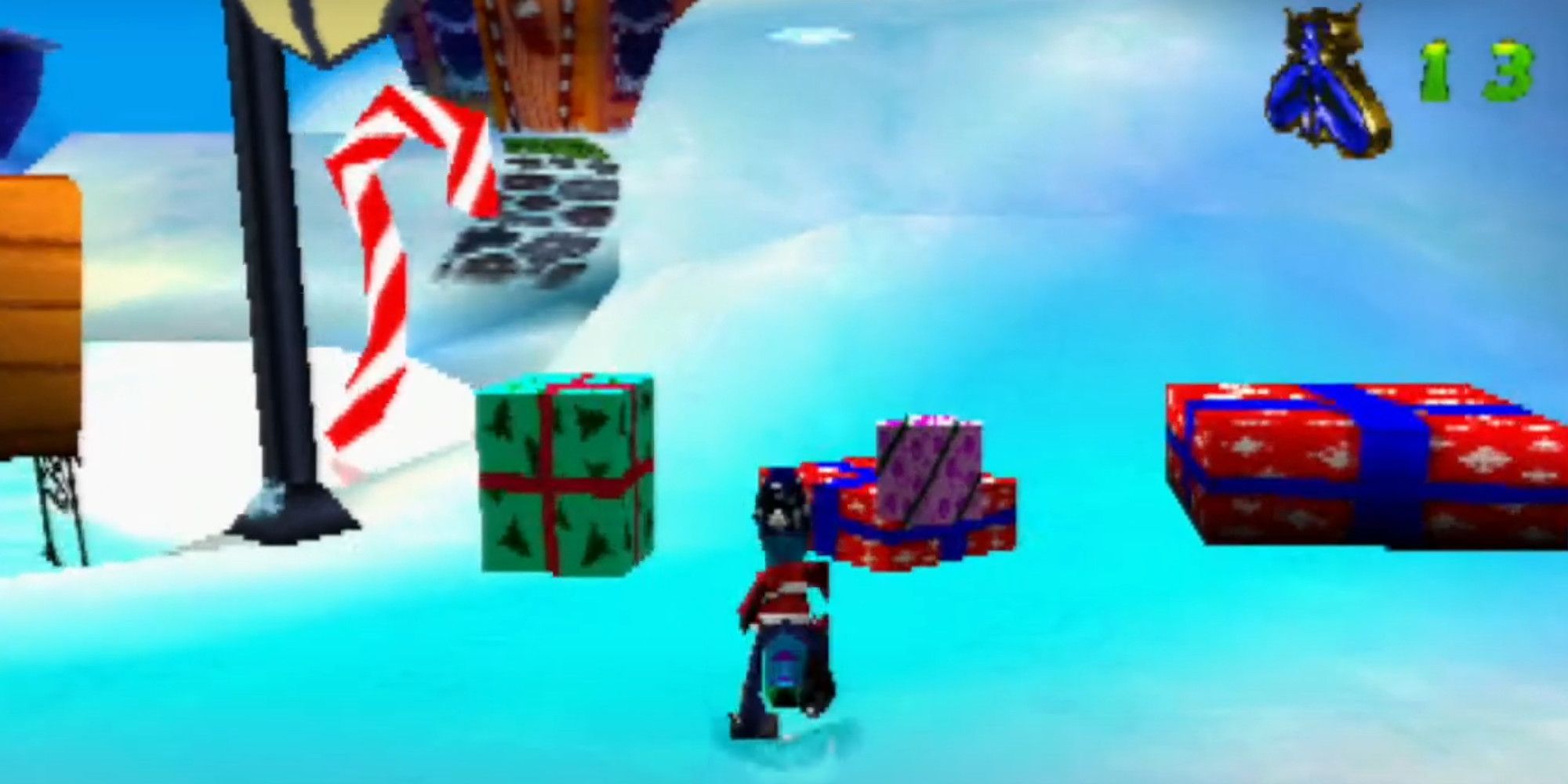 Gex investigating Christmas Presents in Gex 3