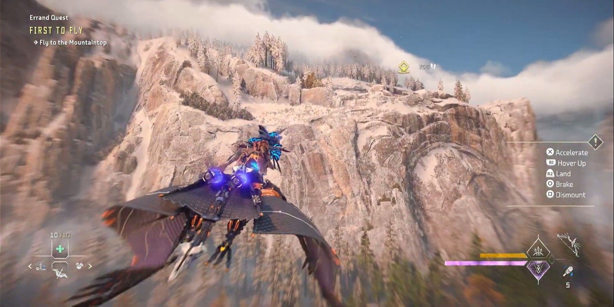 Horizon Forbidden West First to Fly Quest riding on Sunwing