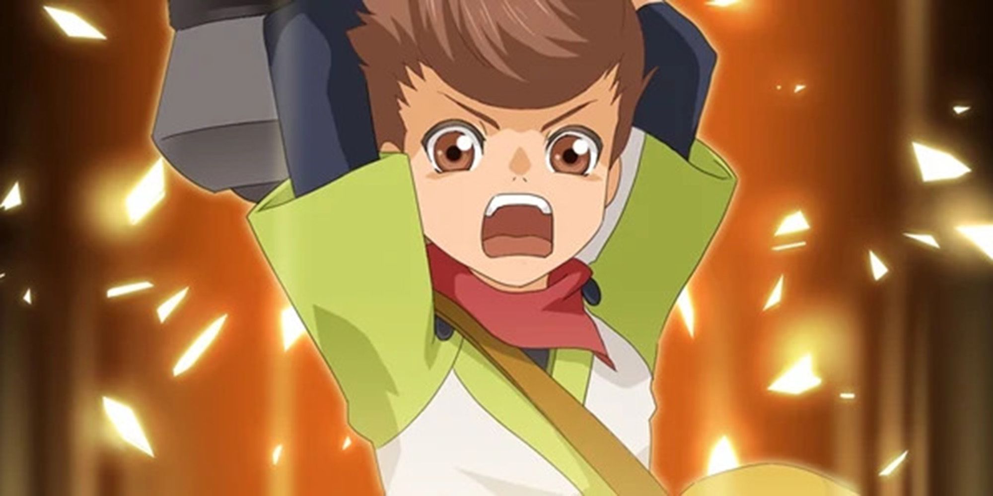 Karol doing an overhead swing in Tales of Vesperia