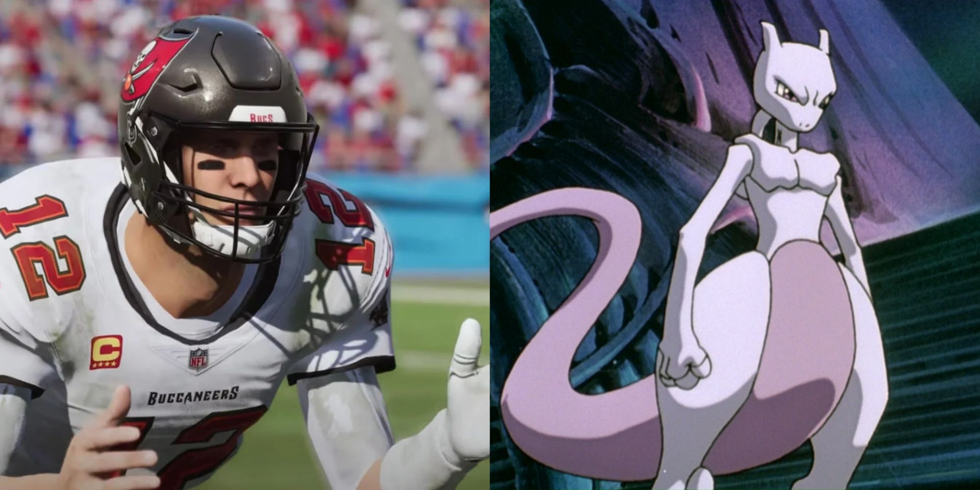 Madden Tom Brady Buccaneers and Mewtwo Pokemon