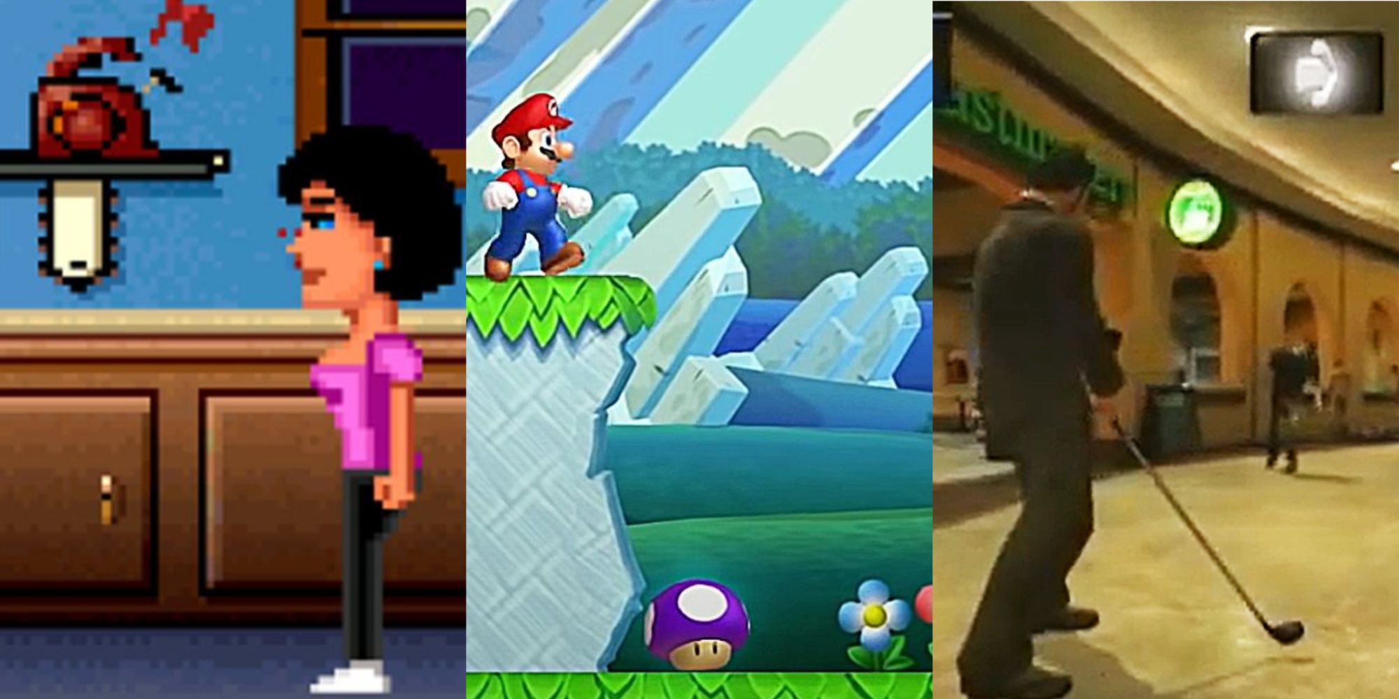 Maniac Mansion chainsaw, Dead Rising golf club, Super Mario Bros poison mushroom