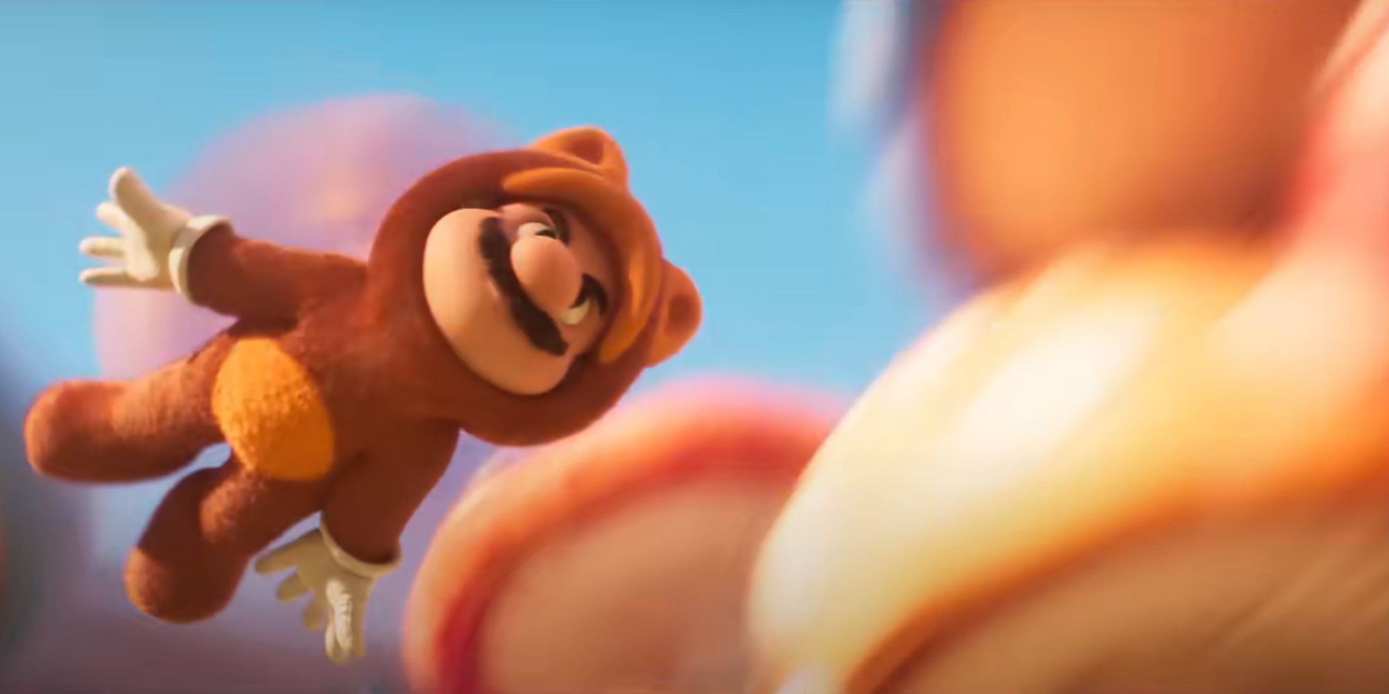 Mario Movie Trailer Tanooki Mario Flies Through Mushrooms