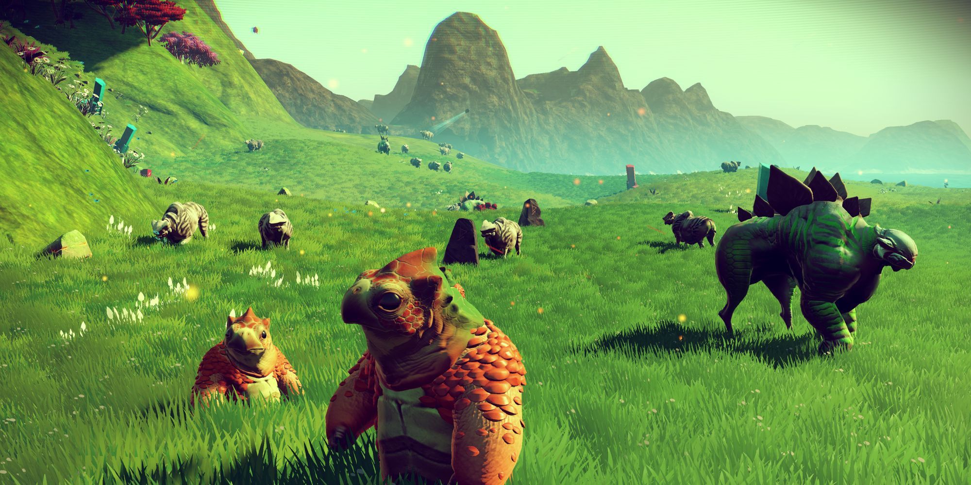 No Man's Sky - Cute Alien Creatures In A Field