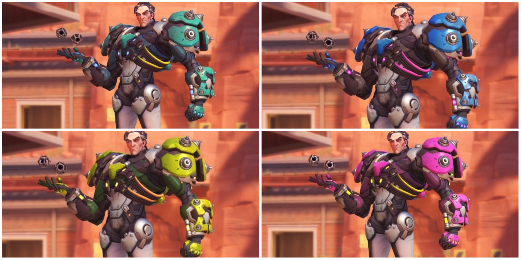 Overwatch 2 Sigma Common Rare skins green blue magenta yellow