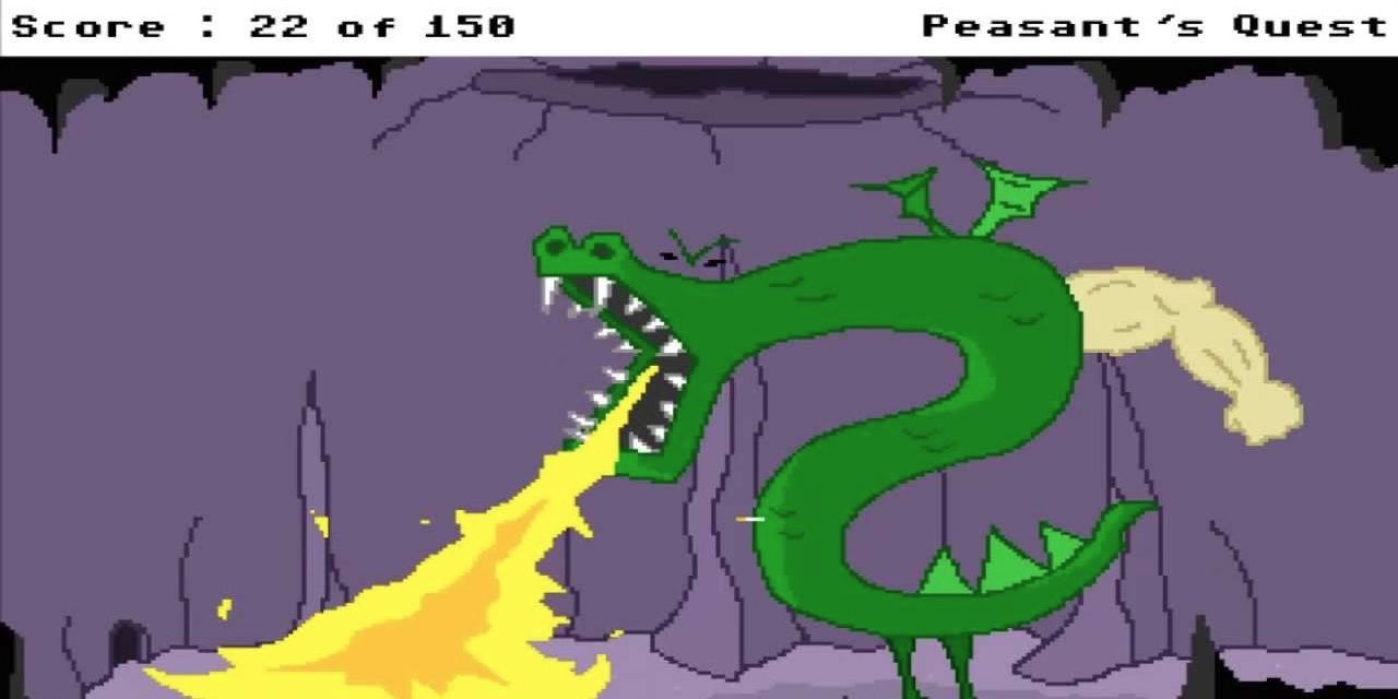 Trogdor burninating a poor peasant