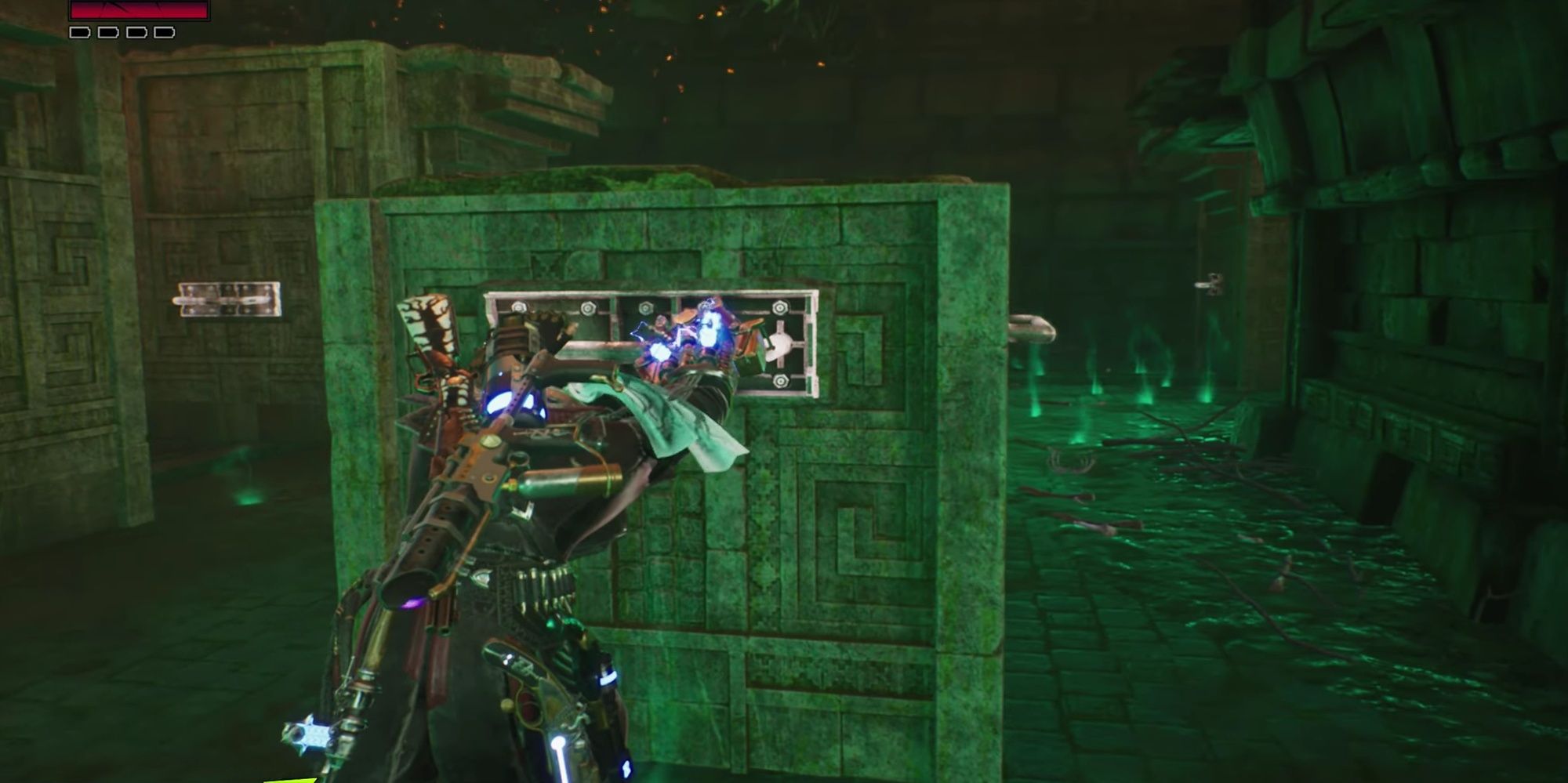 Evil West: Jessie Rentier Pushing Blocks In A Puzzle