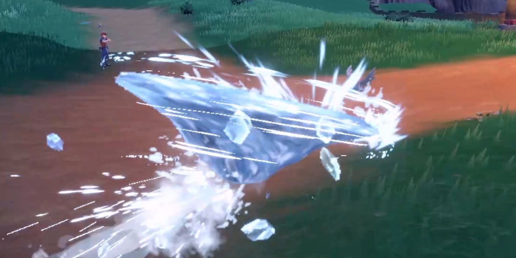 Pokemon Scarlet & Violet Best Moves: Ice Spinner crashes into an opposing Pokemon.