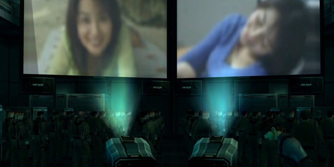 Snake messes with the projectors in MGS2