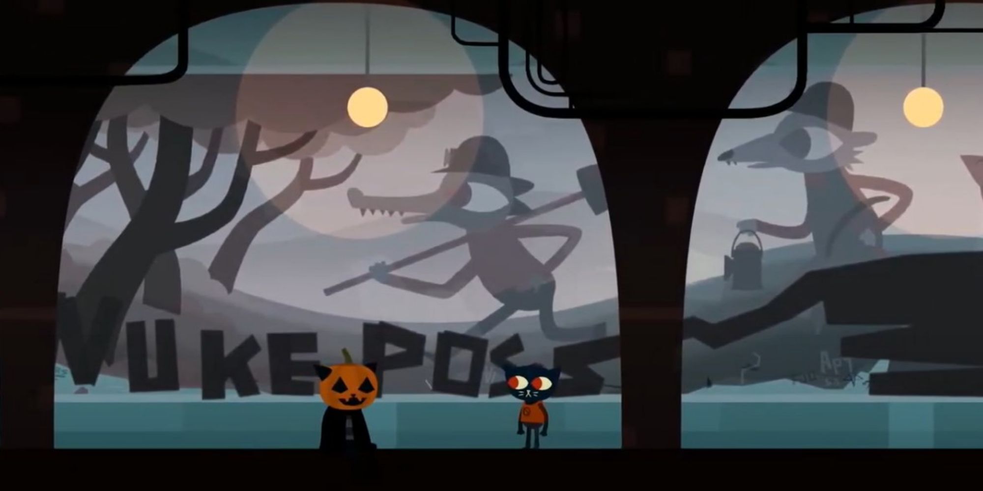 Pumpkin Head Guy and Mae in Night in the Woods.