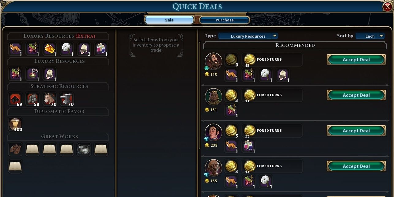 Quick deals Mod for Civilization 6