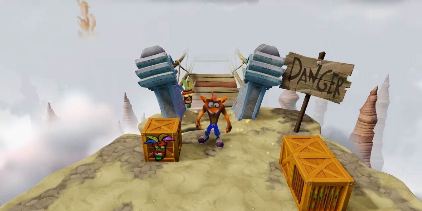 Crash in front of a bridge, in Crash N.Sane Trilogy