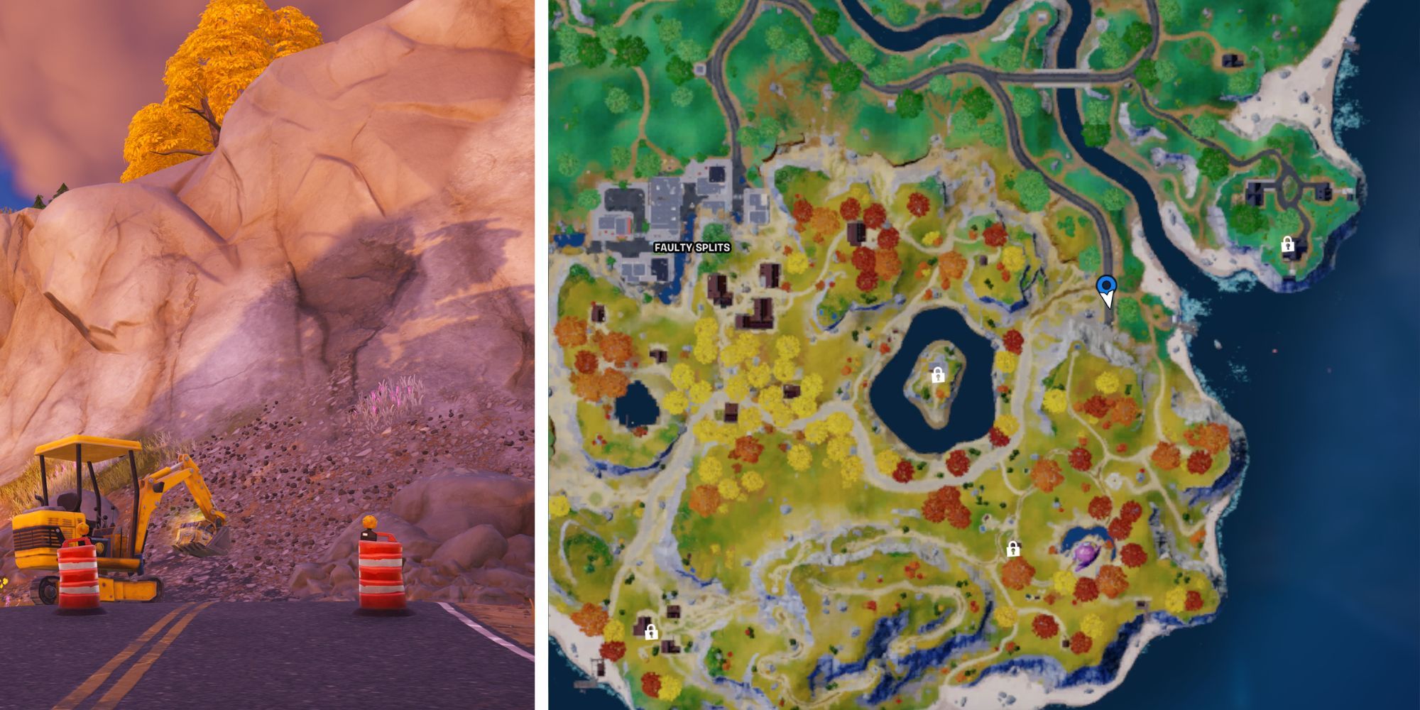 Roadworks on Fortnite map