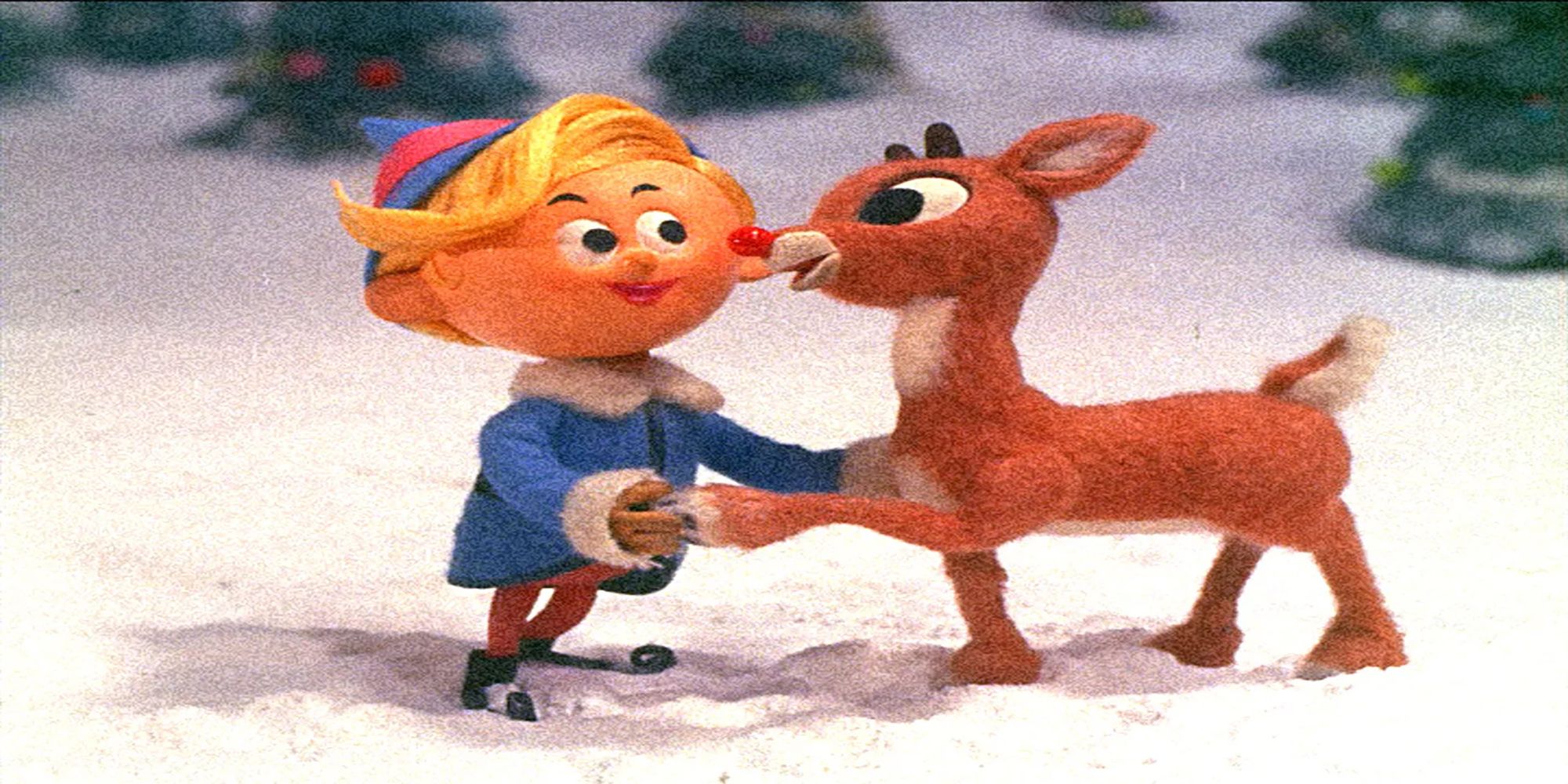 Rudolph And Hermey become best friends while singing in a snow bank outside of Christmastown in the TV special, Rudolph The Red-Nosed Reindeer.