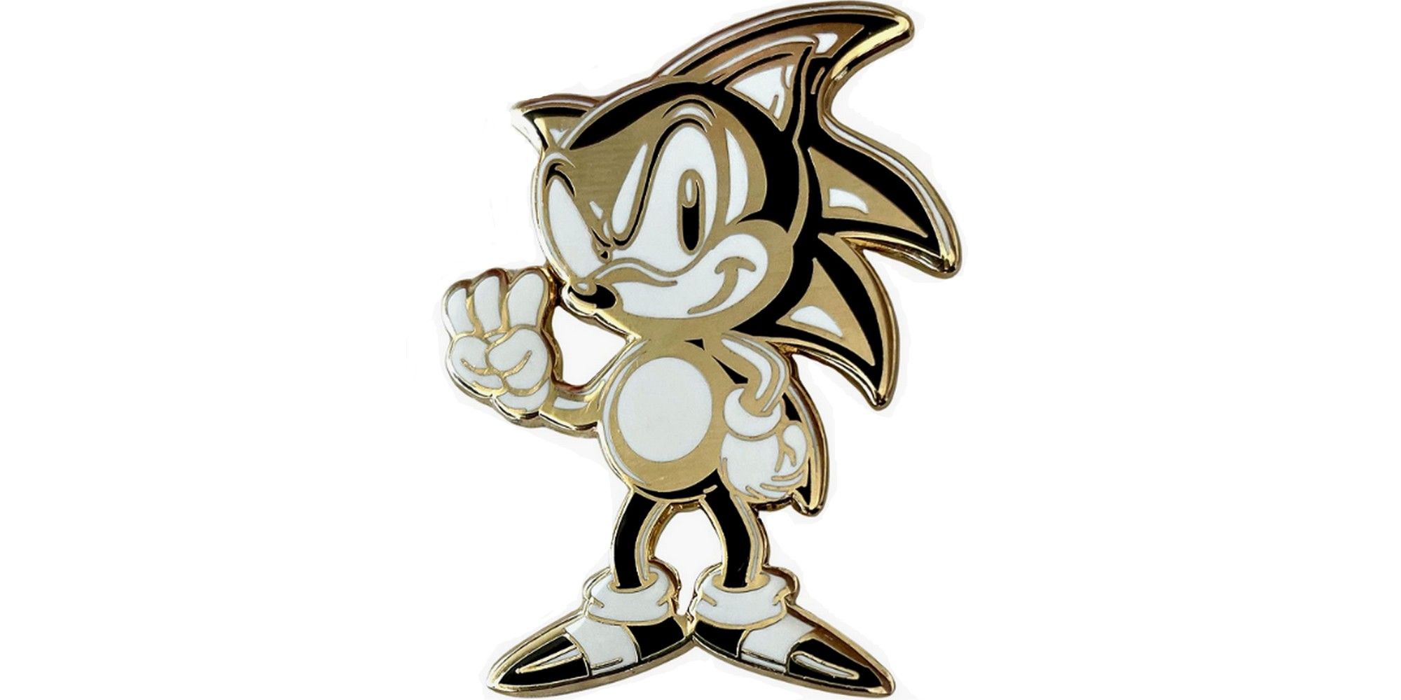 sonic the hedgehog 30th anniversary gold enamel pin