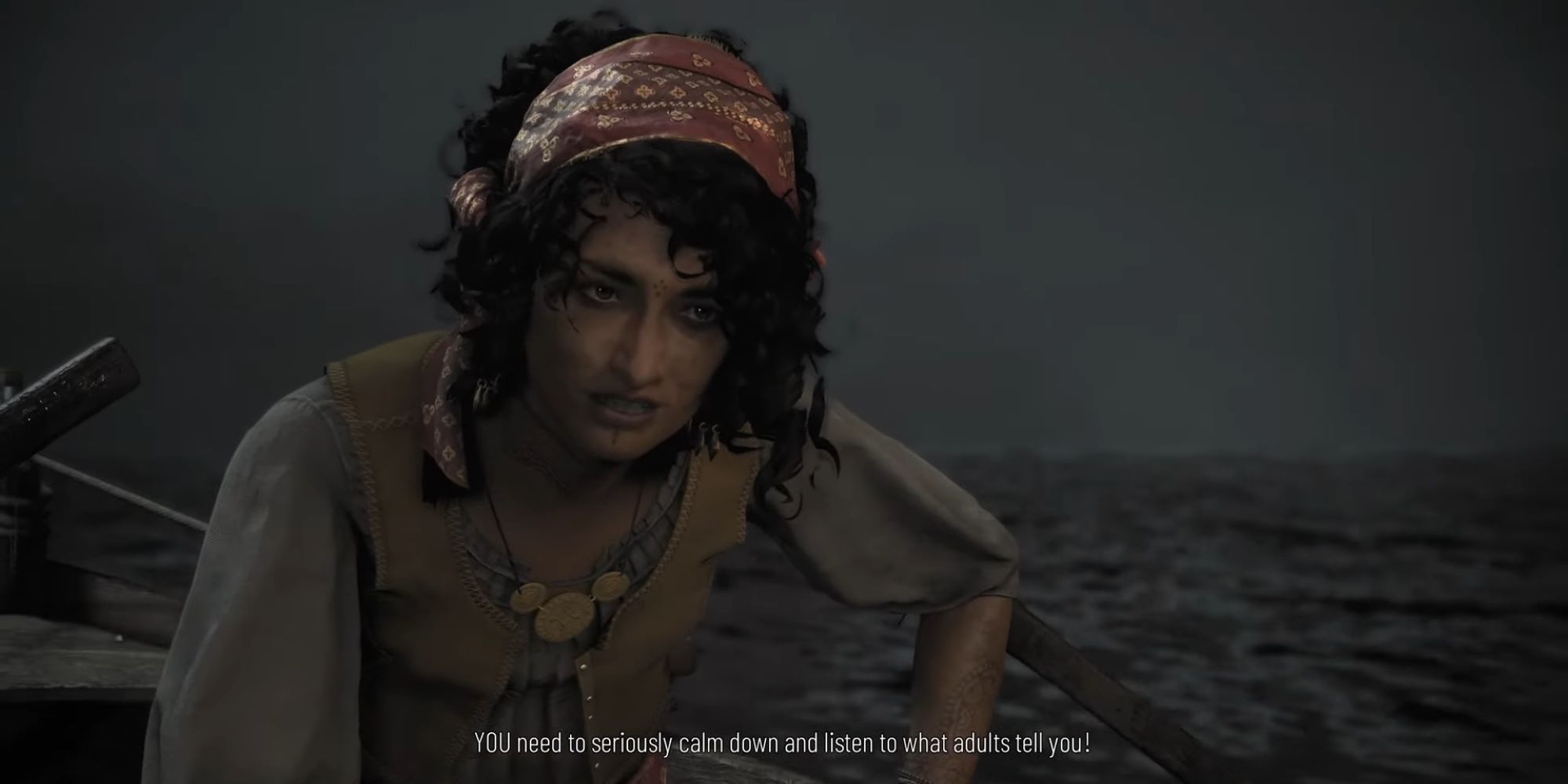 Sophia on a boat from A Plague Tale Requiem