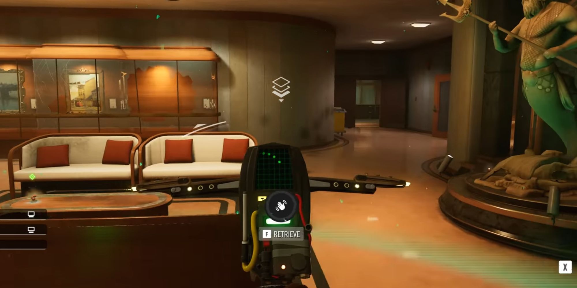 Buster using the PKE Meter to detect nearby ghosts.