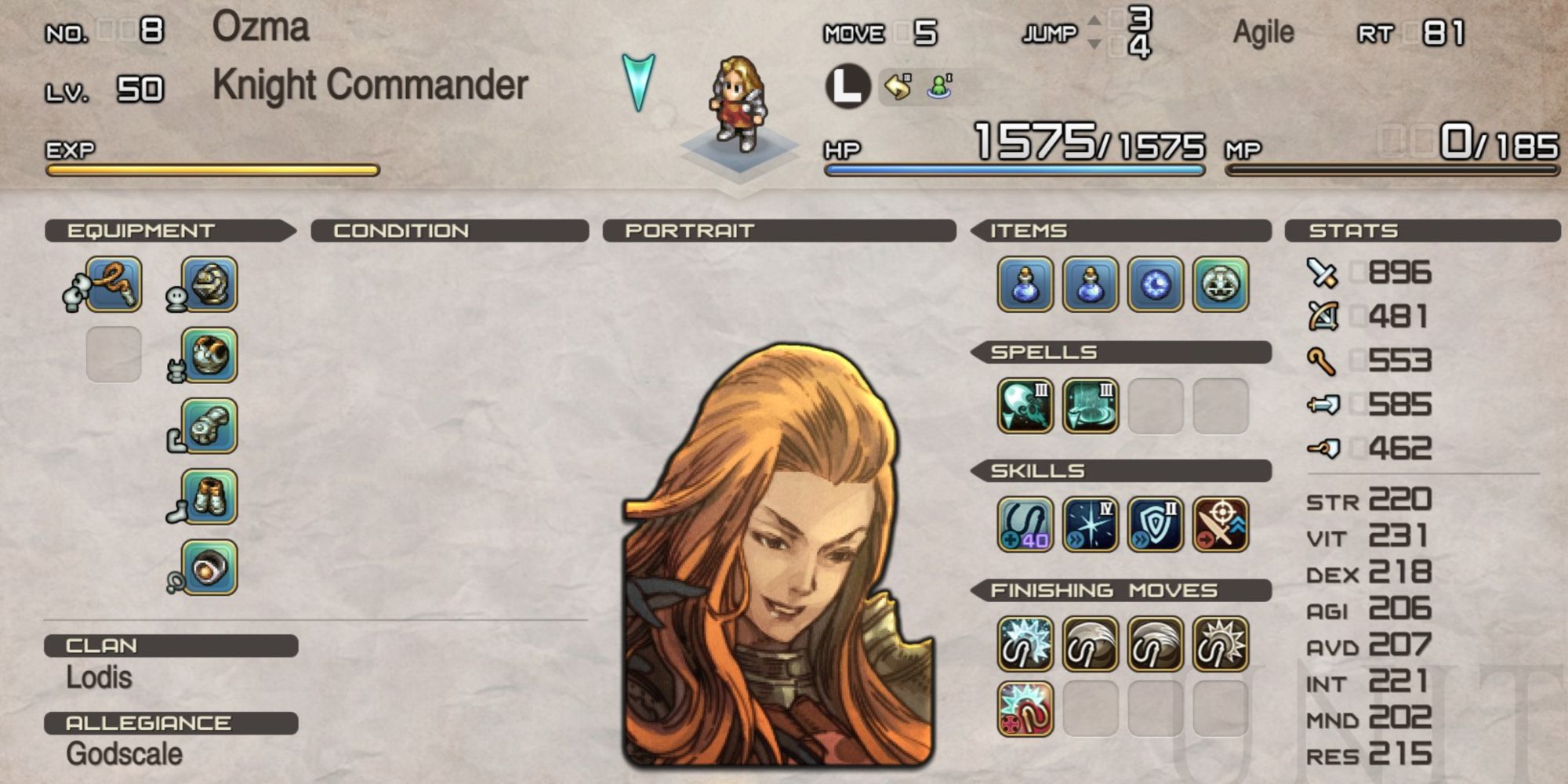 Tactics Ogre Reborn Ozma Build