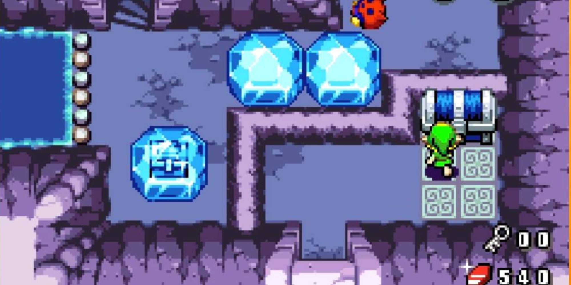 Link opens a treasure chest in the Temple of Droplets