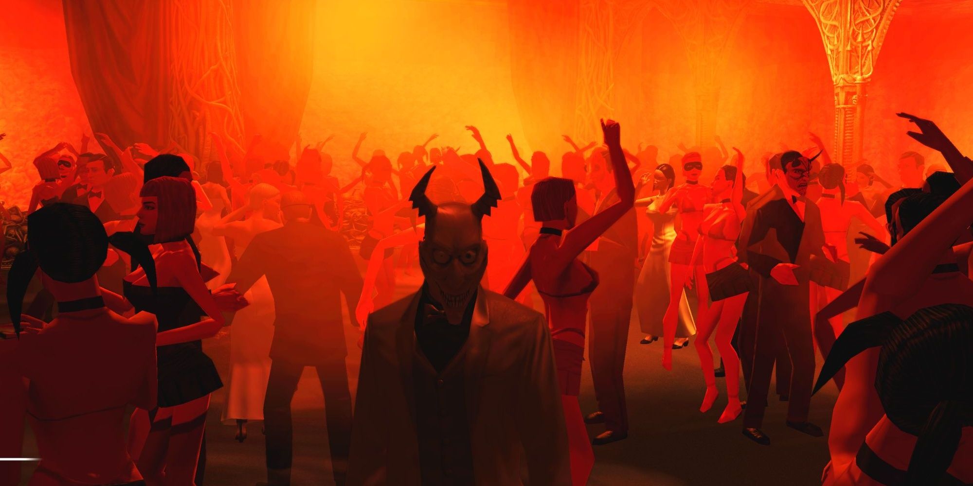 The dance floor of the Shark Club in Hitman: Blood Money.