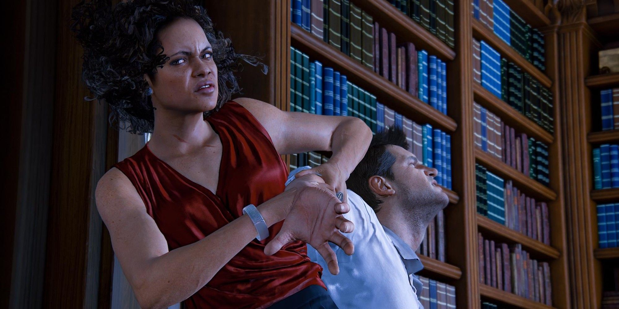 Uncharted 4 - Nadine Ross beating up Nathan Drake