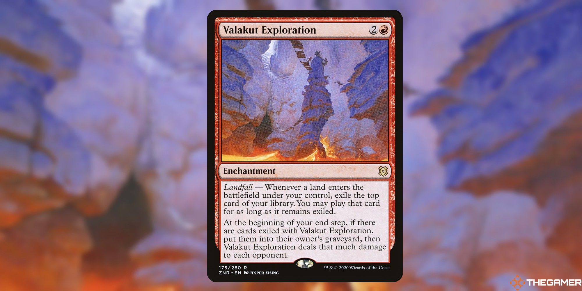 Valakut Exploration card and art background