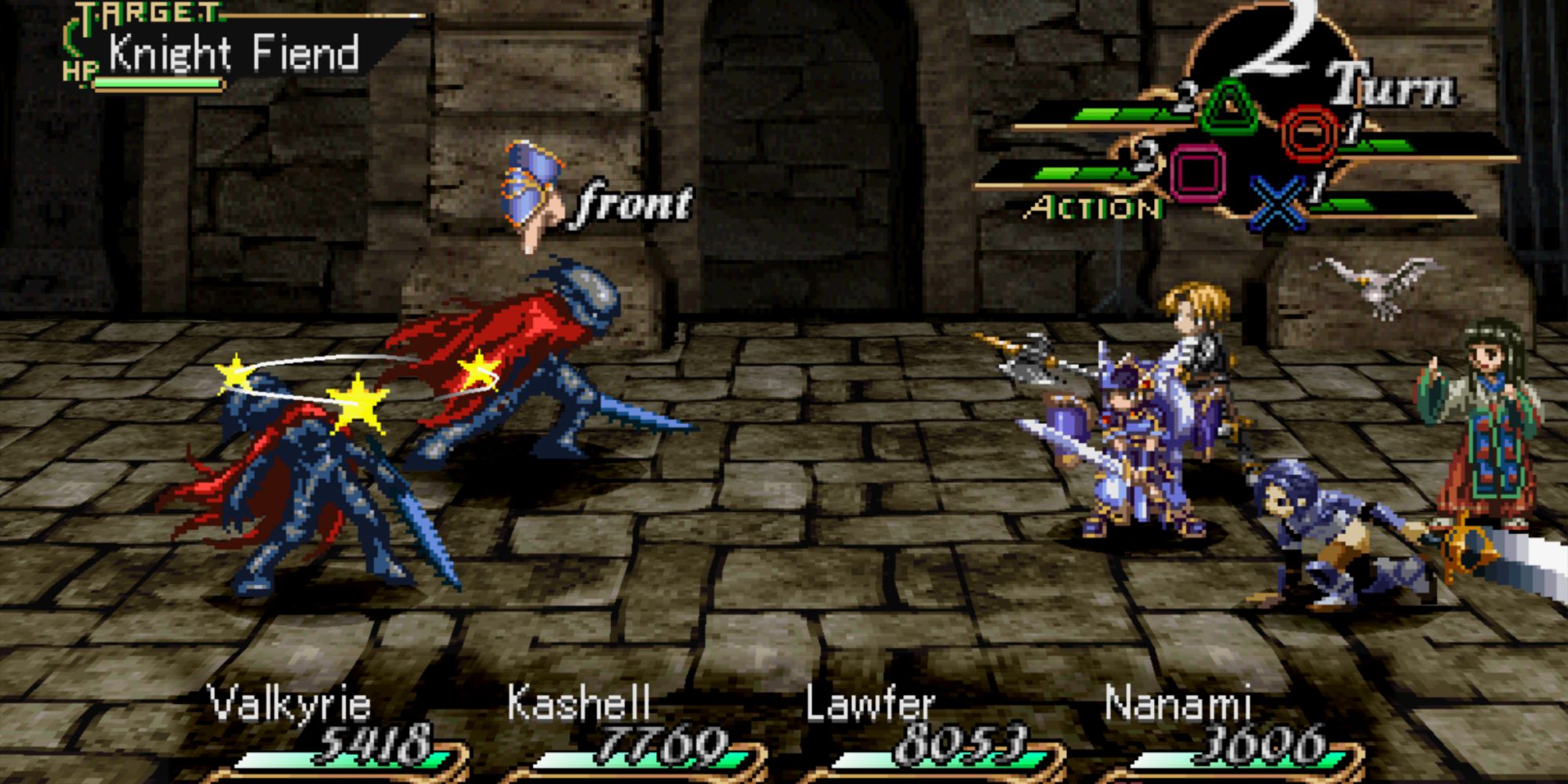 Valkyrie Profile Lenneth - Oddrock Caves Knight Fiend combat