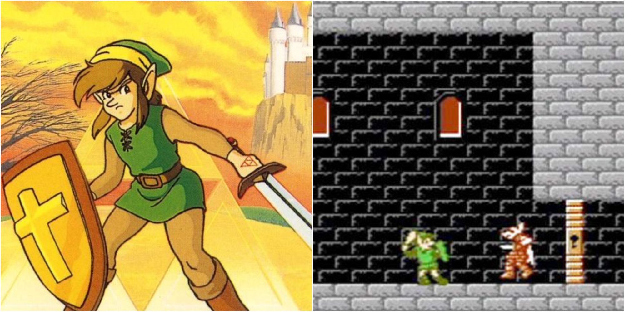 zelda 2 cover and gameplay