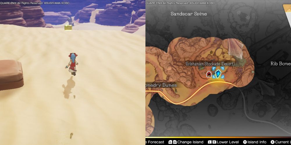 A chest hidden on the Maneland in Dragon Quest Treasures.