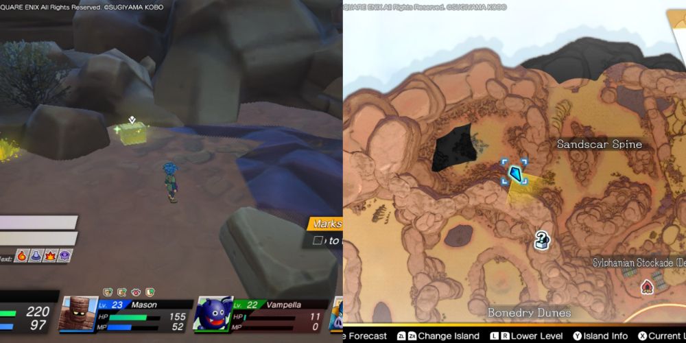 A chest hidden on the Maneland in Dragon Quest Treasures.