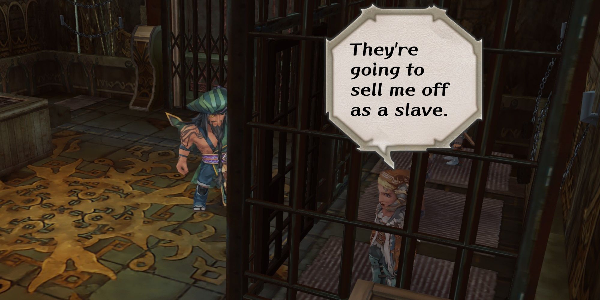 Hawke exploring the catacombs and finding enslaved people