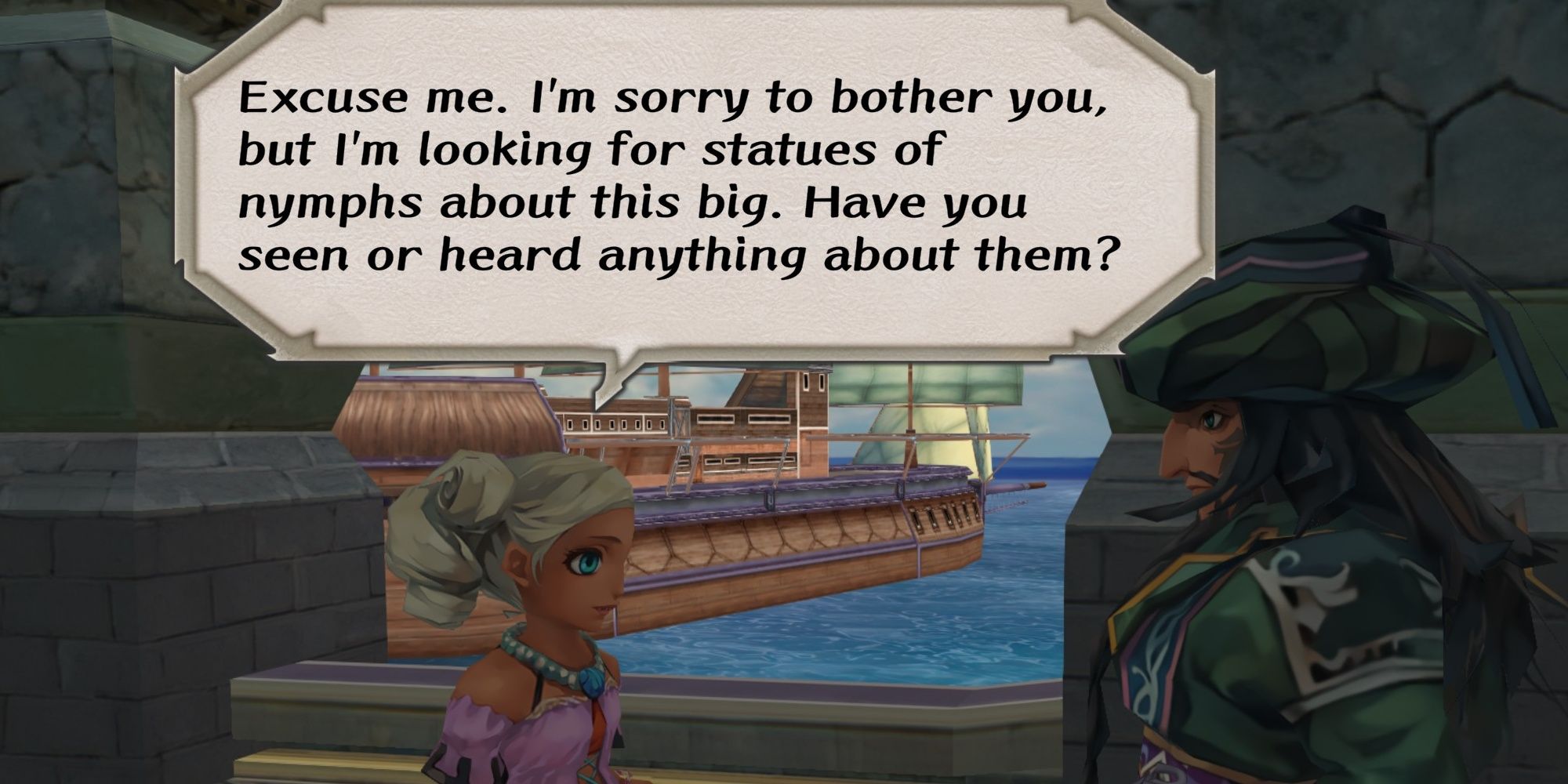 Hawke meets with Marina about her missing nymph statues